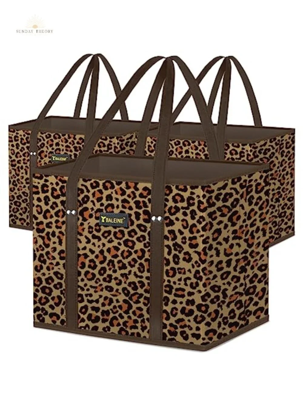 Heavy Duty Reusable Grocery Bags 3PK - Extra Long Handles, Reinforced Bottom,